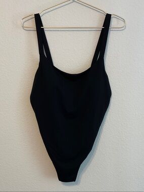 Athleta Straight Neck One Piece Black Medium
